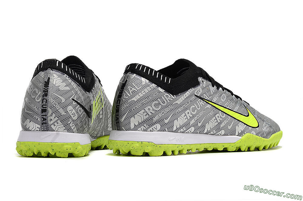 Nike Air Zoom Mercurial Vapor Elite TF Artificial Turf Soccer Shoes - Grey/Black/Yellow 6