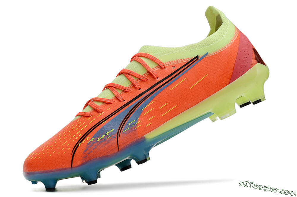 Puma Ultra Ultimate FG Firm Ground Soccer Cleats - Red/Yellow/Blue 5