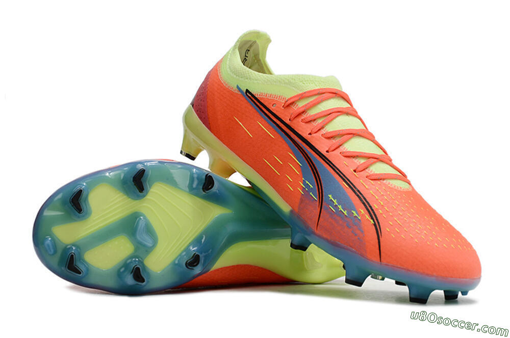 Puma Ultra Ultimate FG Firm Ground Soccer Cleats - Red/Yellow/Blue 3