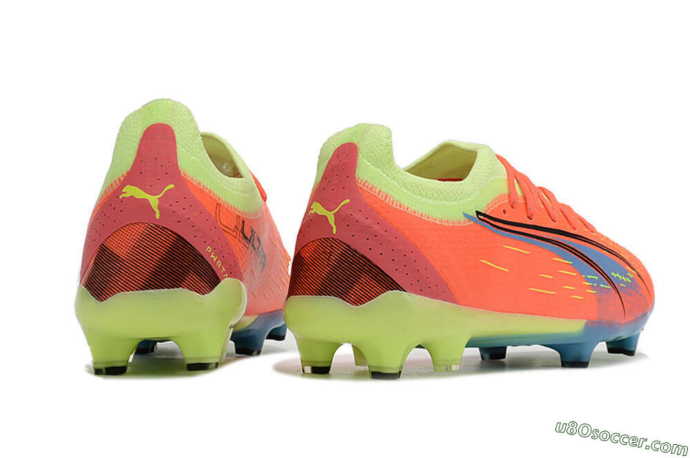 Puma Ultra Ultimate FG Firm Ground Soccer Cleats - Red/Yellow/Blue 6