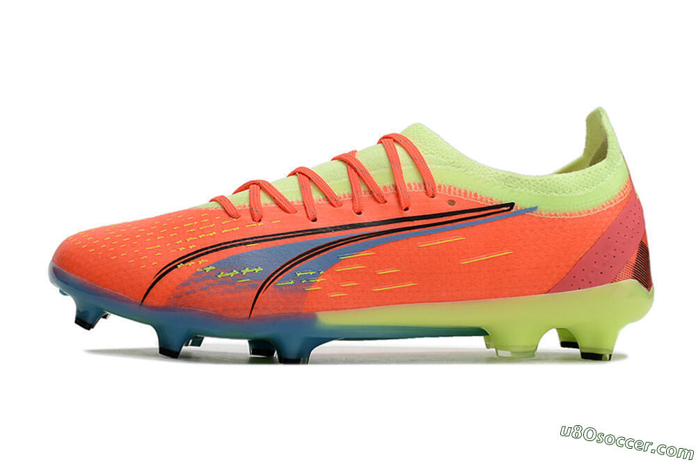 Puma Ultra Ultimate FG Firm Ground Soccer Cleats - Red/Yellow/Blue 2