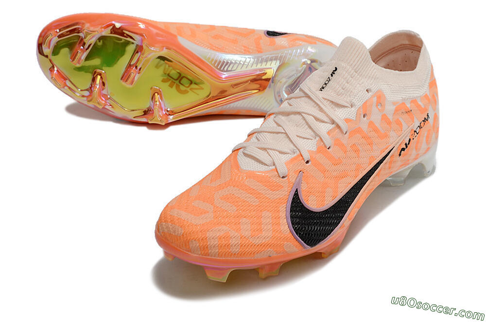 Nike Air Zoom Mercurial Vapor 15 Elite FG Firm Ground Soccer Cleats - White/Orange/Black 3