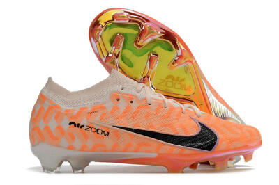 Nike Air Zoom Mercurial Vapor 15 Elite FG Firm Ground Soccer Cleats - White/Orange/Black