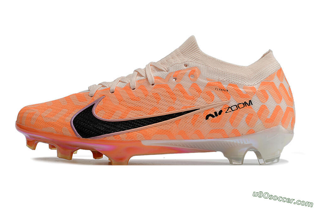 Nike Air Zoom Mercurial Vapor 15 Elite FG Firm Ground Soccer Cleats - White/Orange/Black 2