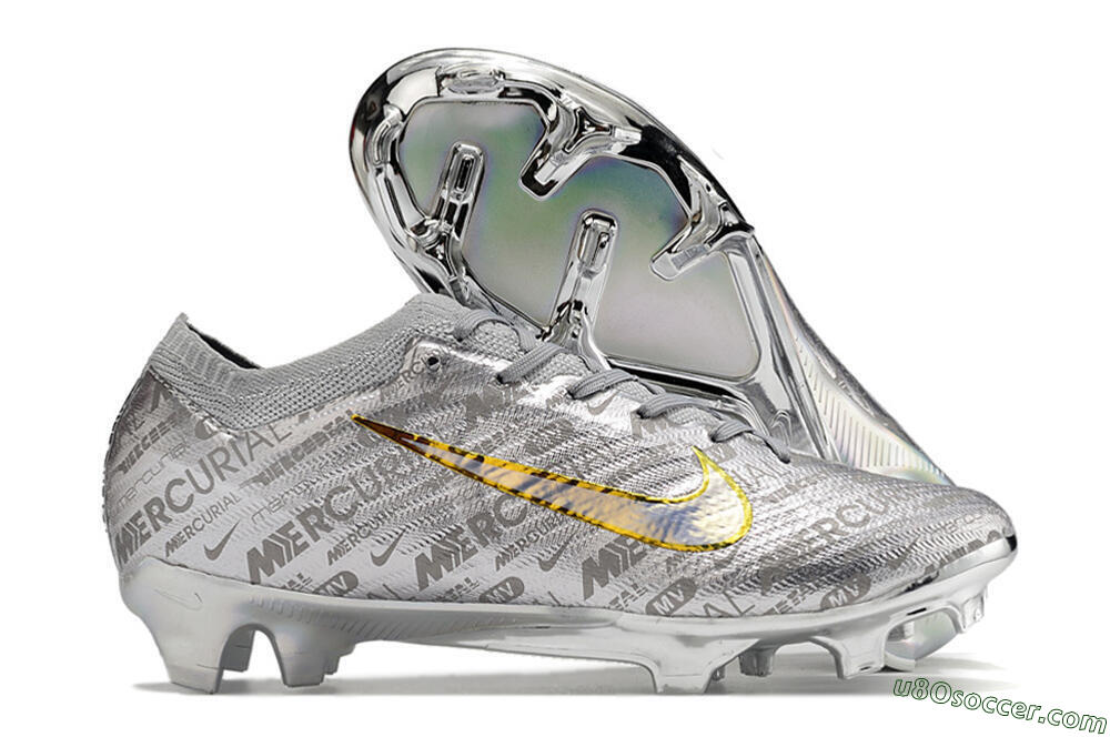 Nike Air Zoom Mercurial Vapor 15 Elite FG Firm Ground Soccer Cleats - Silver/Gold 1