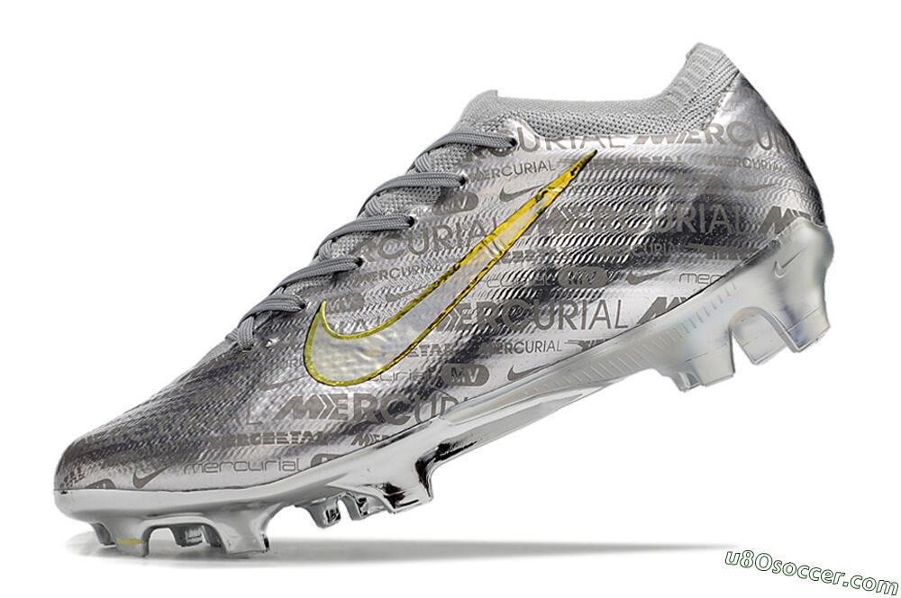 Nike Air Zoom Mercurial Vapor 15 Elite FG Firm Ground Soccer Cleats - Silver/Gold 5