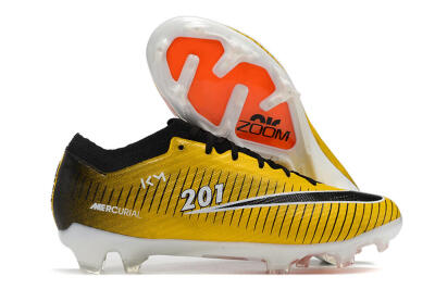 Nike Air Zoom Mercurial Vapor 15 Elite FG Firm Ground Soccer Cleats - Yellow/Black/White
