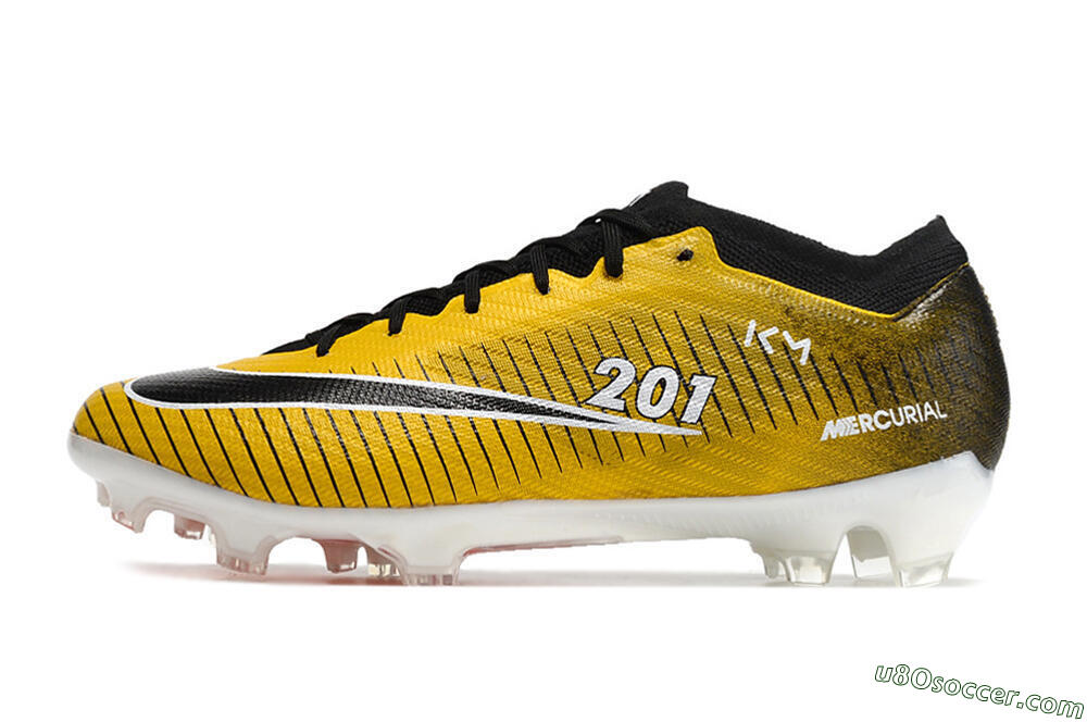 Nike Air Zoom Mercurial Vapor 15 Elite FG Firm Ground Soccer Cleats - Yellow/Black/White 2
