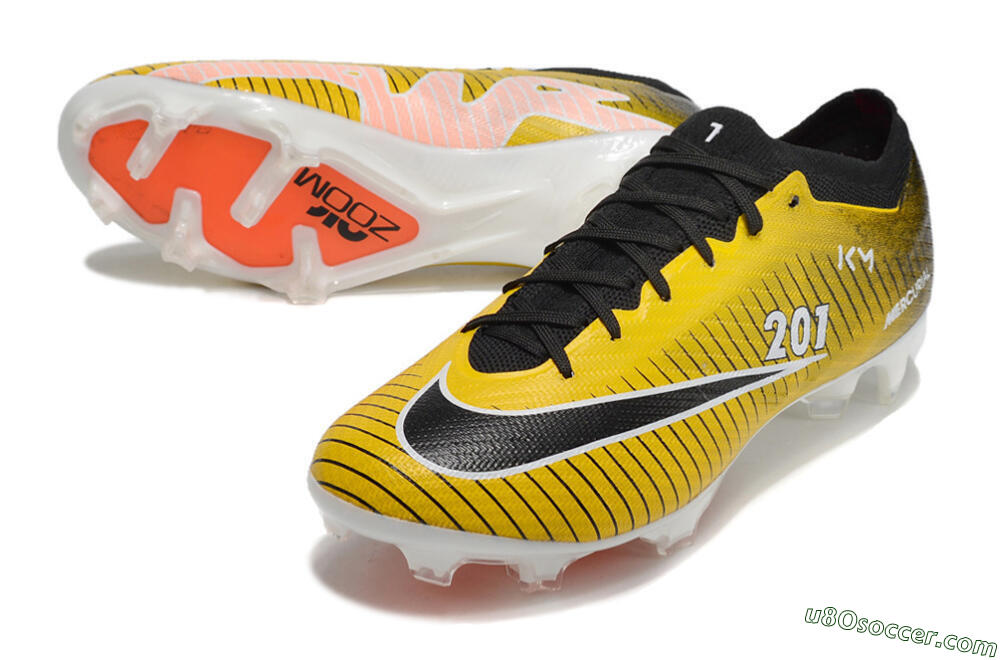 Nike Air Zoom Mercurial Vapor 15 Elite FG Firm Ground Soccer Cleats - Yellow/Black/White 3