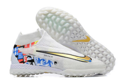 Harry Kane x Nike Phantom GX Elite DF Link TF Artificial Turf Soccer Shoes - White/Gold/Black