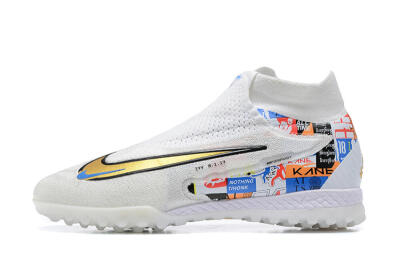 Harry Kane x Nike Phantom GX Elite DF Link TF Artificial Turf Soccer Shoes - White/Gold/Black