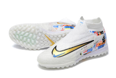 Harry Kane x Nike Phantom GX Elite DF Link TF Artificial Turf Soccer Shoes - White/Gold/Black