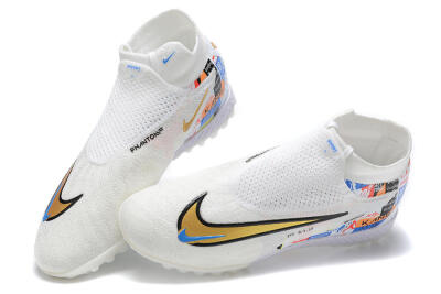 Harry Kane x Nike Phantom GX Elite DF Link TF Artificial Turf Soccer Shoes - White/Gold/Black
