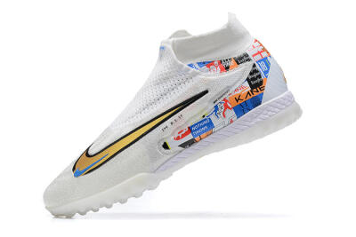 Harry Kane x Nike Phantom GX Elite DF Link TF Artificial Turf Soccer Shoes - White/Gold/Black
