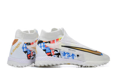 Harry Kane x Nike Phantom GX Elite DF Link TF Artificial Turf Soccer Shoes - White/Gold/Black