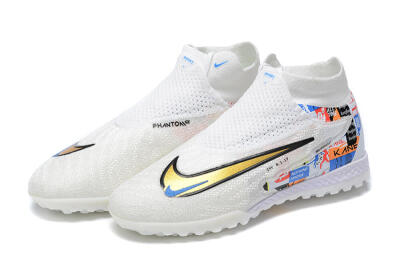 Harry Kane x Nike Phantom GX Elite DF Link TF Artificial Turf Soccer Shoes - White/Gold/Black