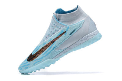 Nike Phantom GX Elite DF Link TF Artificial Turf Soccer Shoes - Grey/Blue/Black
