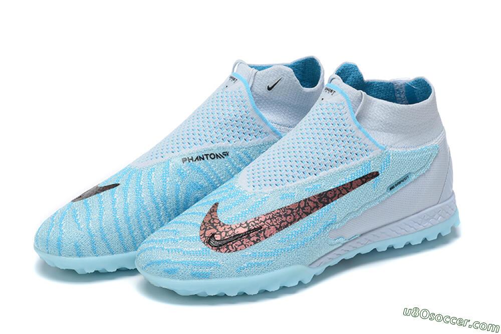 Nike Phantom GX Elite DF Link TF Artificial Turf Soccer Shoes - Grey/Blue/Black 9