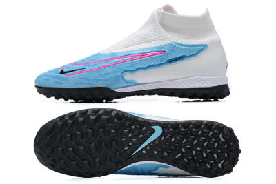Nike Phantom GX Elite DF Link TF Artificial Turf Soccer Shoes - White/Blue/Pink