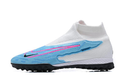 Nike Phantom GX Elite DF Link TF Artificial Turf Soccer Shoes - White/Blue/Pink