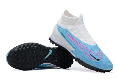 Nike Phantom GX Elite DF Link TF Artificial Turf Soccer Shoes - White/Blue/Pink
