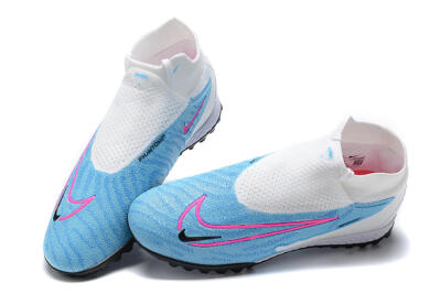 Nike Phantom GX Elite DF Link TF Artificial Turf Soccer Shoes - White/Blue/Pink