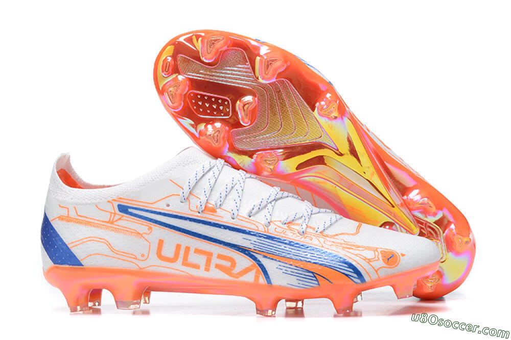 Puma Ultra Ultimate FG Firm Ground Soccer Cleats - Orange/Blue/White 1