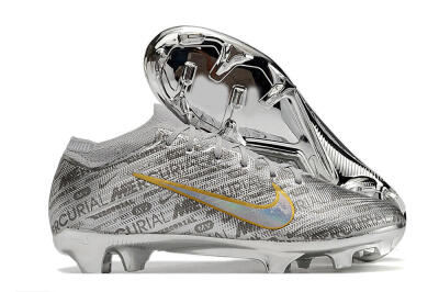 Nike Air Zoom Mercurial Vapor 15 Elite FG Firm Ground Soccer Cleats - Sliver/Gold/Rainbow