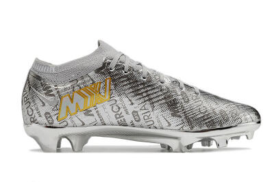 Nike Air Zoom Mercurial Vapor 15 Elite FG Firm Ground Soccer Cleats - Sliver/Gold/Rainbow