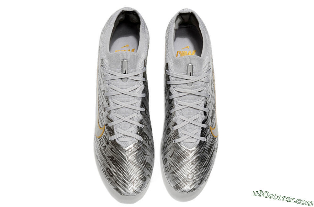 Nike Air Zoom Mercurial Vapor 15 Elite FG Firm Ground Soccer Cleats - Sliver/Gold/Rainbow 5