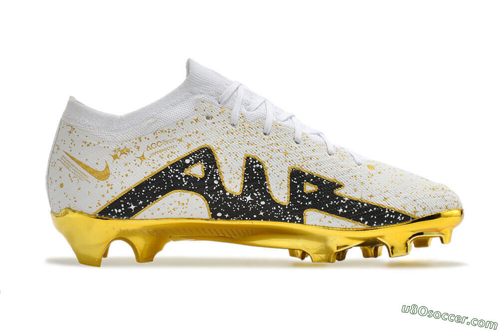 Nike Air Zoom Mercurial Vapor 15 Elite FG Firm Ground Soccer Cleats - White/Gold/Black 4