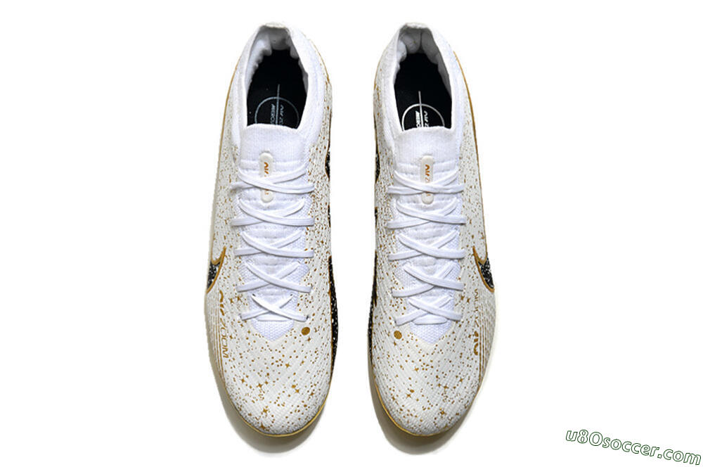 Nike Air Zoom Mercurial Vapor 15 Elite FG Firm Ground Soccer Cleats - White/Gold/Black 5