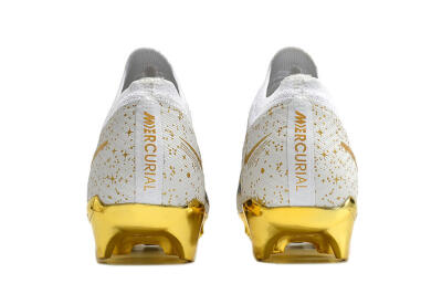 Nike Air Zoom Mercurial Vapor 15 Elite FG Firm Ground Soccer Cleats - White/Gold/Black
