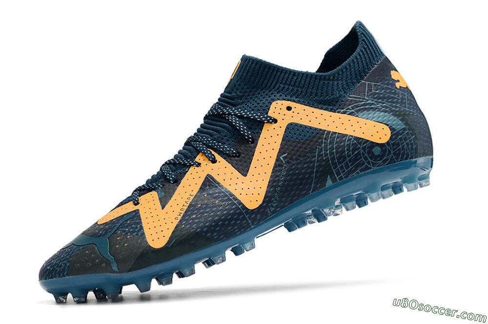 Puma Future Ultimate AG Artificial Grass Soccer Cleats - Blue/Yellow 5