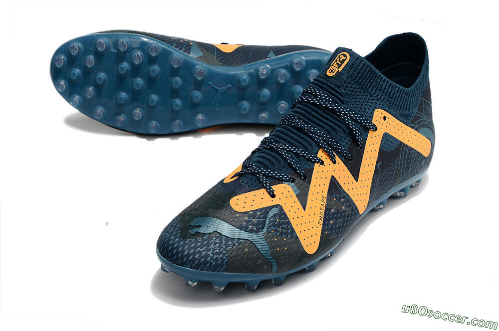 Puma Future Ultimate AG Artificial Grass Soccer Cleats - Blue/Yellow 3