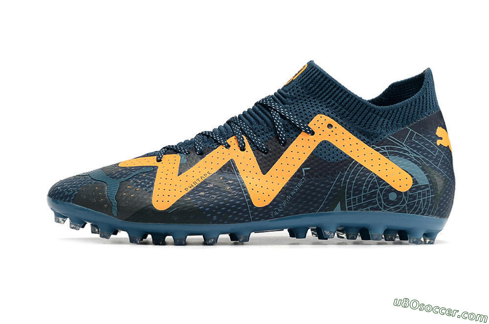Puma Future Ultimate AG Artificial Grass Soccer Cleats - Blue/Yellow 2