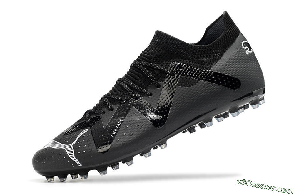 Puma Future Ultimate AG Artificial Grass Soccer Cleats - Black/White 5