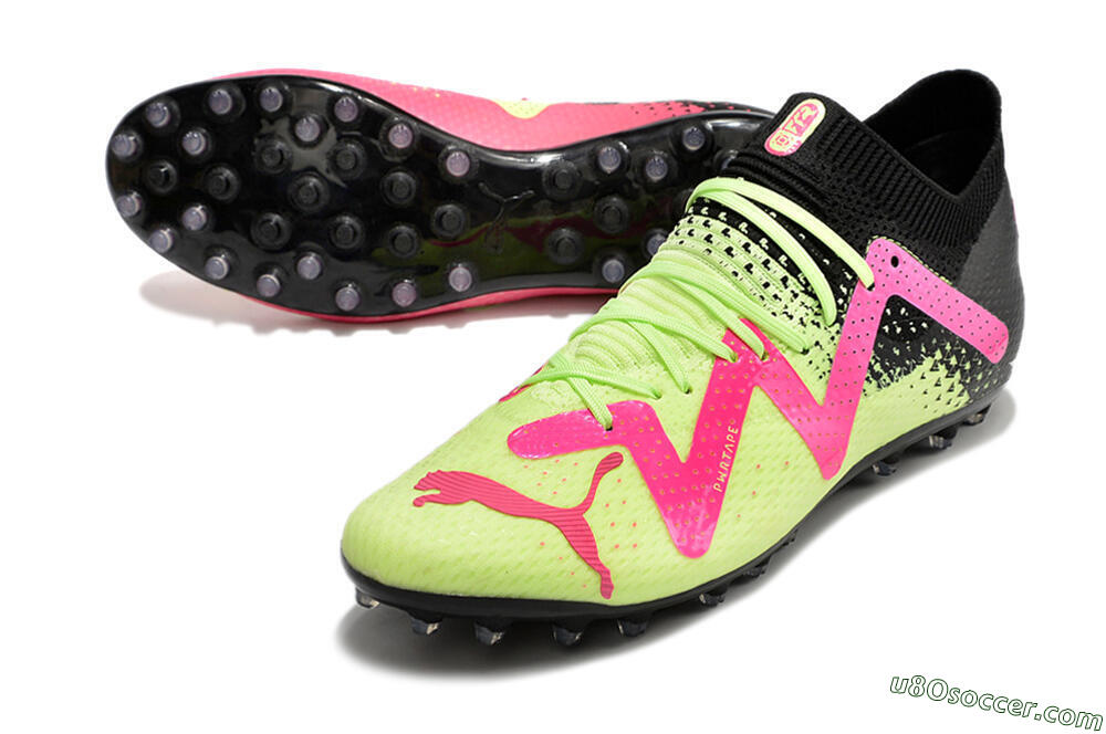 Puma Future Ultimate AG Artificial Grass Soccer Cleats - Yellow/Pink/Black 3