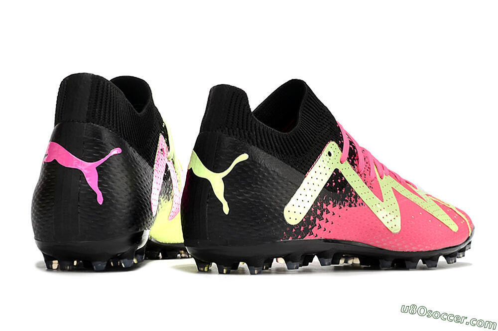 Puma Future Ultimate AG Artificial Grass Soccer Cleats - Yellow/Pink/Black 6