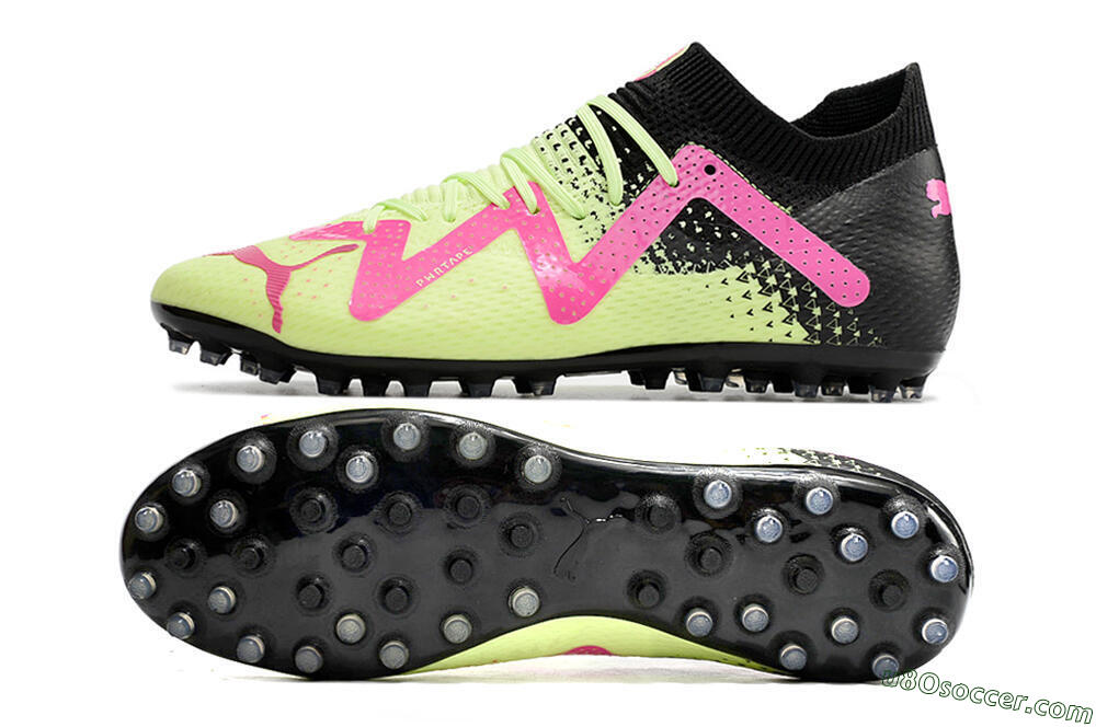 Puma Future Ultimate AG Artificial Grass Soccer Cleats - Yellow/Pink/Black 0
