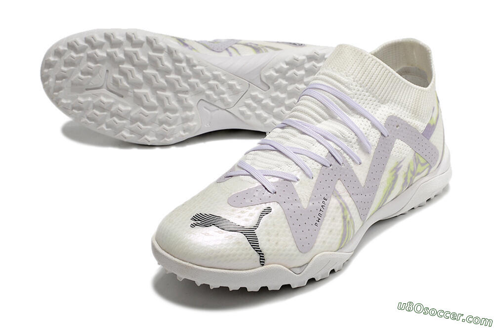 Puma Future X Powercat Tokyo Match TF Artificial Turf Soccer Shoes - White/Grey/Black 3