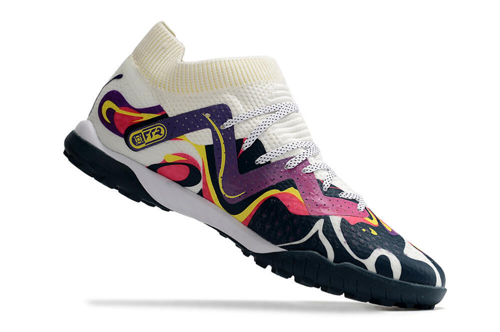 Puma Future X Powercat Tokyo Match TF Artificial Turf Soccer Shoes - Purple/White/Yellow 4