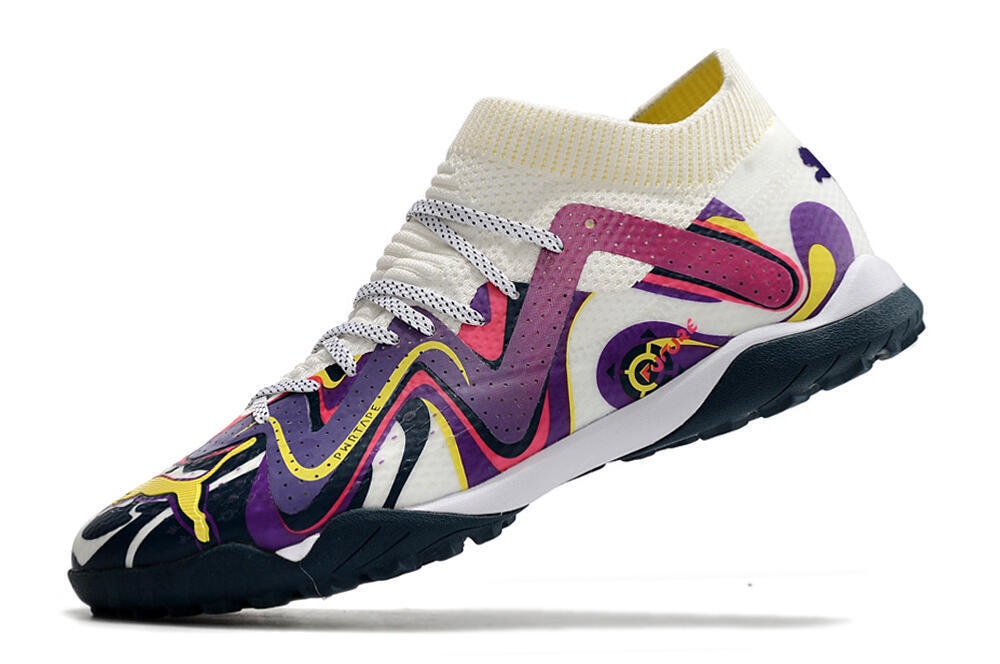 Puma Future X Powercat Tokyo Match TF Artificial Turf Soccer Shoes - Purple/White/Yellow 5