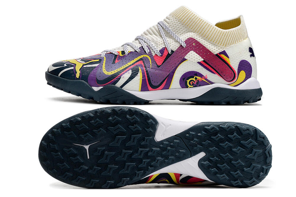 SUP KOKUA FLY14×24 Purple, White & Yellow TF Soccer Shoes for Artificial Turf