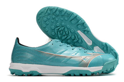 Mizuno Alpha Made in Japan TF Artificial Turf Soccer Shoes - Blue/Silver/White