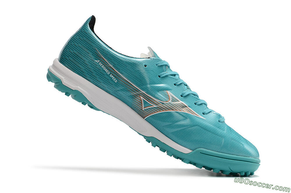 Mizuno Alpha Made in Japan TF Artificial Turf Soccer Shoes - Blue/Silver/White 4