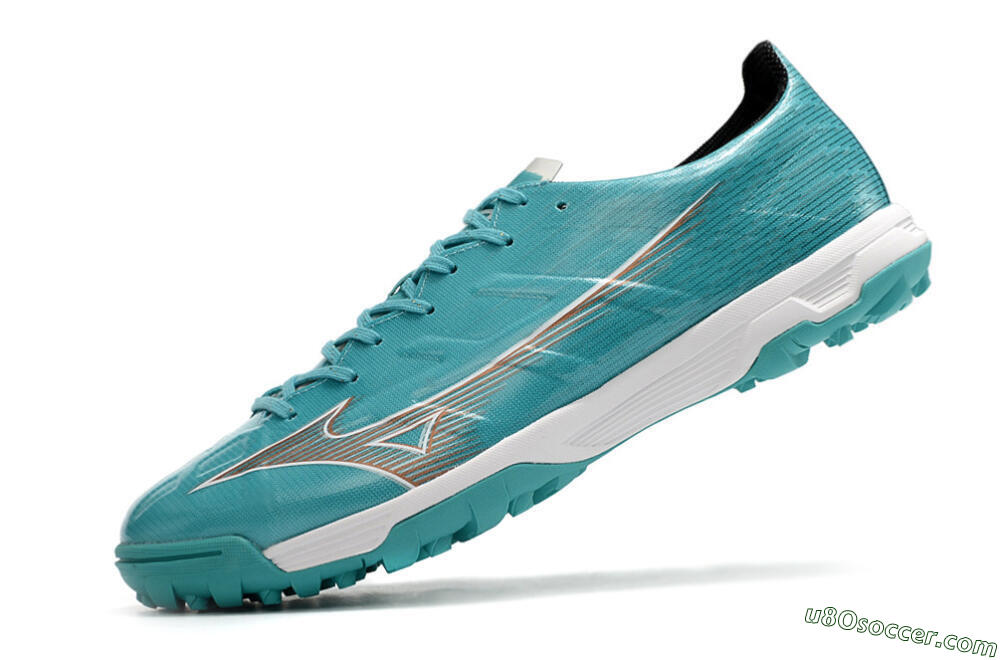 Mizuno Alpha Made in Japan TF Artificial Turf Soccer Shoes - Blue/Silver/White 5