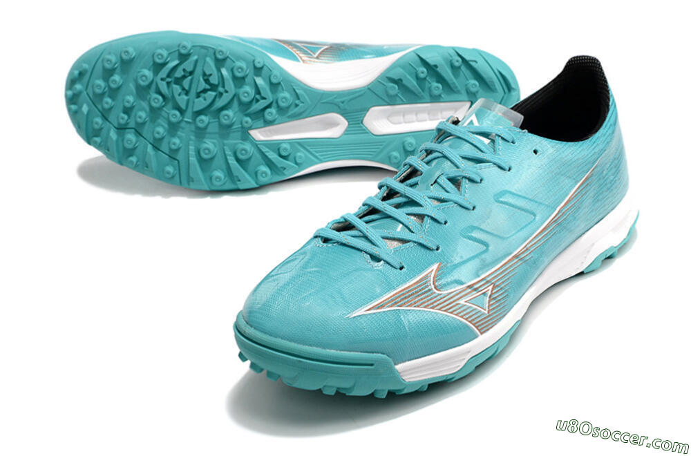 Mizuno Alpha Made in Japan TF Artificial Turf Soccer Shoes - Blue/Silver/White 3
