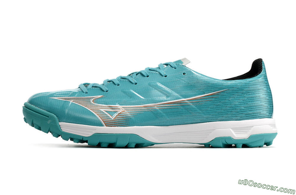 Mizuno Alpha Made in Japan TF Artificial Turf Soccer Shoes - Blue/Silver/White 2