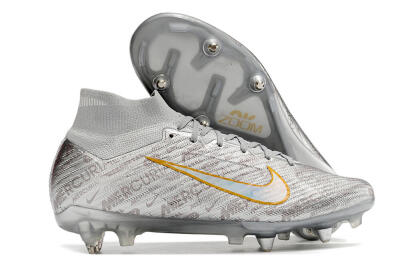 Nike Air Zoom Mercurial Superfly 9 Elite SG Soft Ground Soccer Cleats - Sliver/Orange